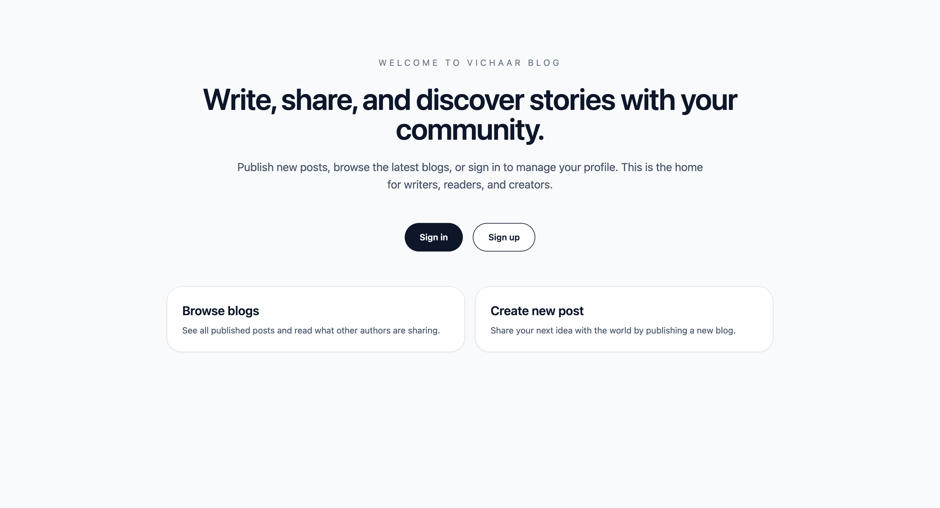 Vichaar - A blog web Application thumbnail